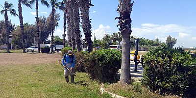 AKDENİZ’İN PARK, BAHÇE VE YEŞİL ALANLARINA YAZ BAKIMI