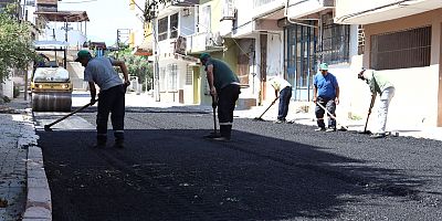 ALSANCAK MAHALLESİNDE SICAK ASFALT İLE KAPLANAN YOL YENİLENDİ