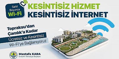 Erdemli sahilinde dijital dönem; kesintisiz ve ücretsiz internet dönemi başladı