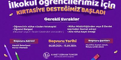 MEZİTLİ BELEDİYESİ’NDEN ÖĞRENCİLERE KIRTASİYE DESTEĞİ
